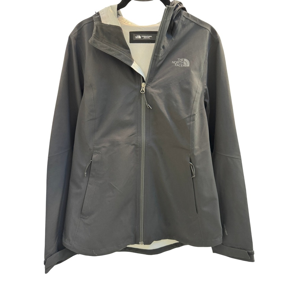 NWOT The North Face Rain Jacket Women Medium Black DryVent Hooded Shell Gorpcore